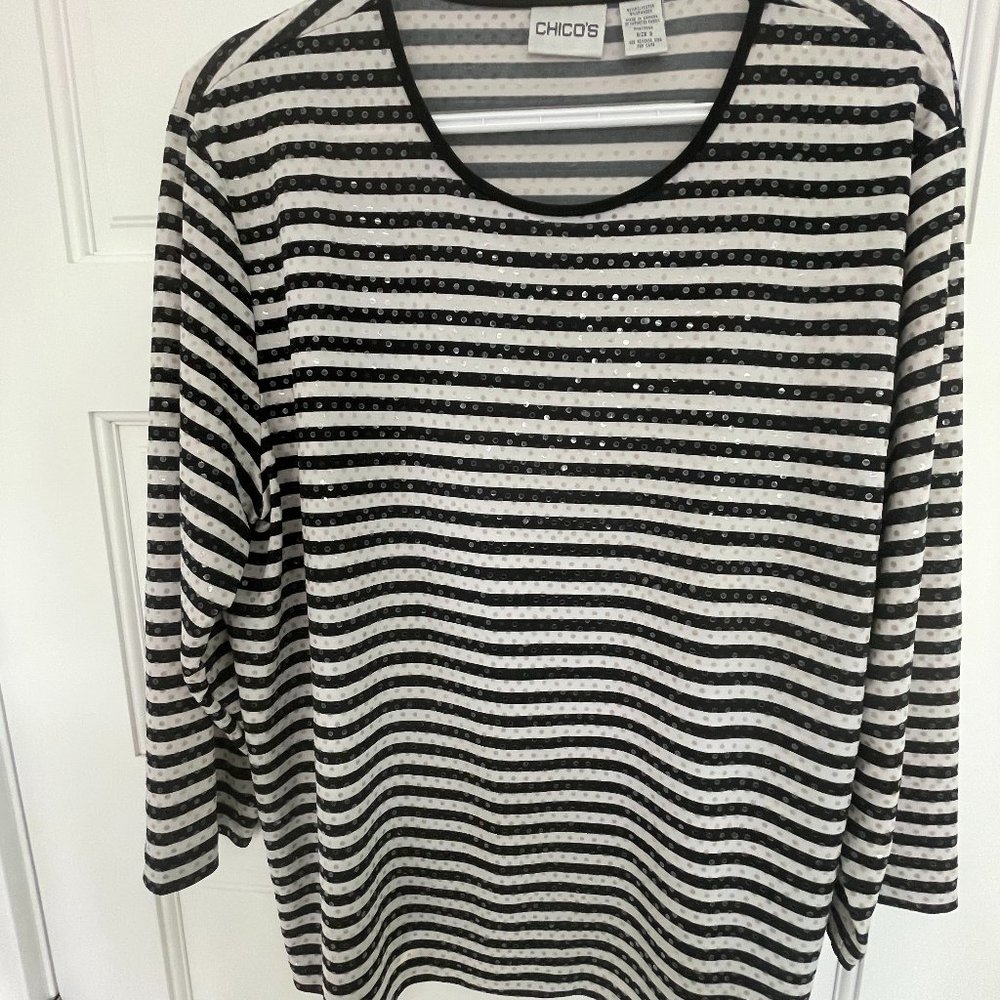 Chico's striped sequined top